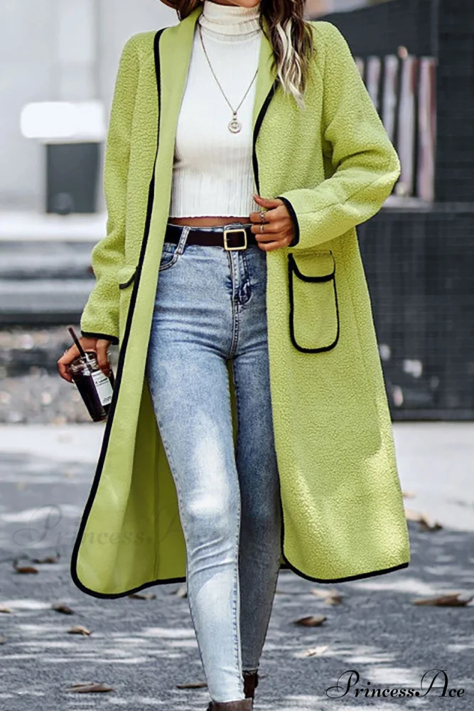 Plush Cardigan with Lapel Pocket - Image 7
