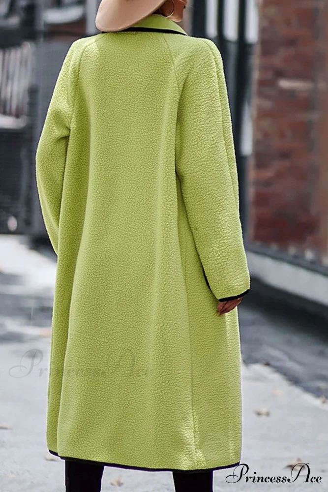 Plush Cardigan with Lapel Pocket - Image 8