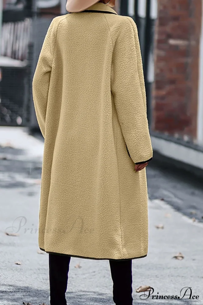 Plush Cardigan with Lapel Pocket - Image 9