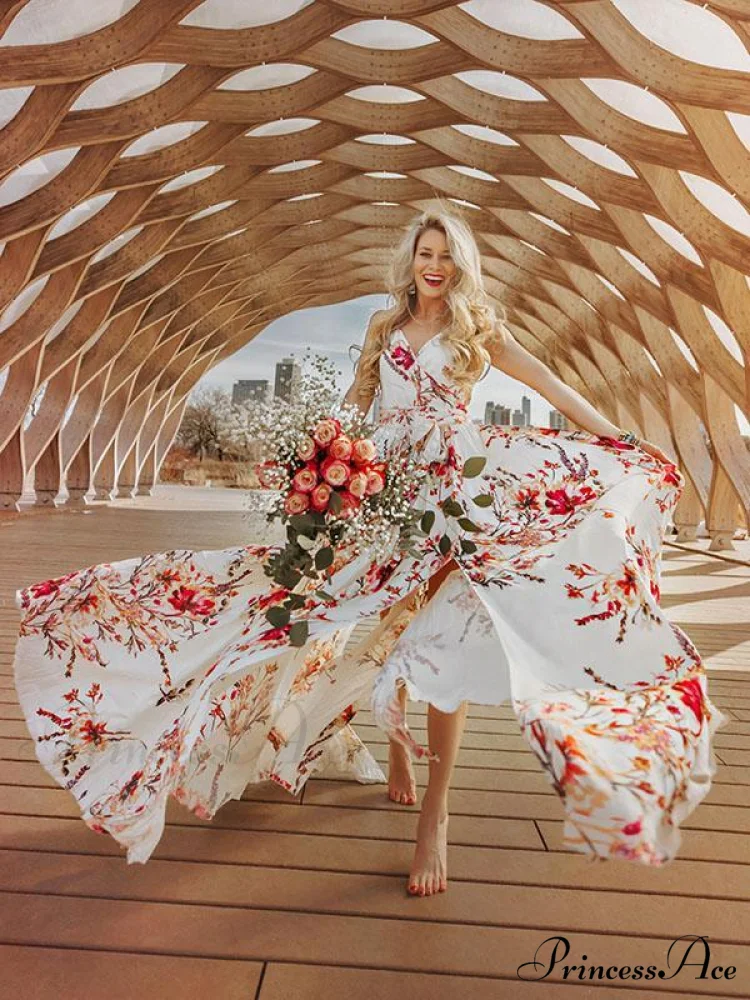 Bohemia Floral V-Neck Maxi Dress - Image 2