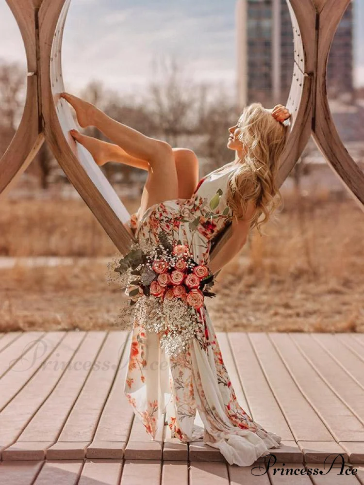 Bohemia Floral V-Neck Maxi Dress - Image 3