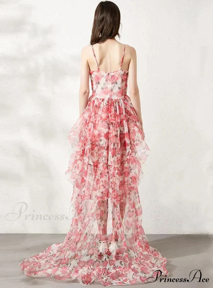 Printed Fluffy Hi Lo Dress - Image 3