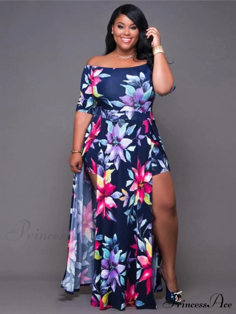 Off-Shoulder Maxi Dress with Side Split - Image 3