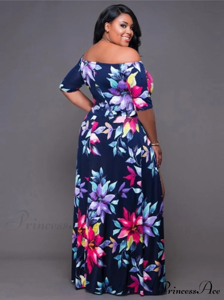 Off-Shoulder Maxi Dress with Side Split - Image 4