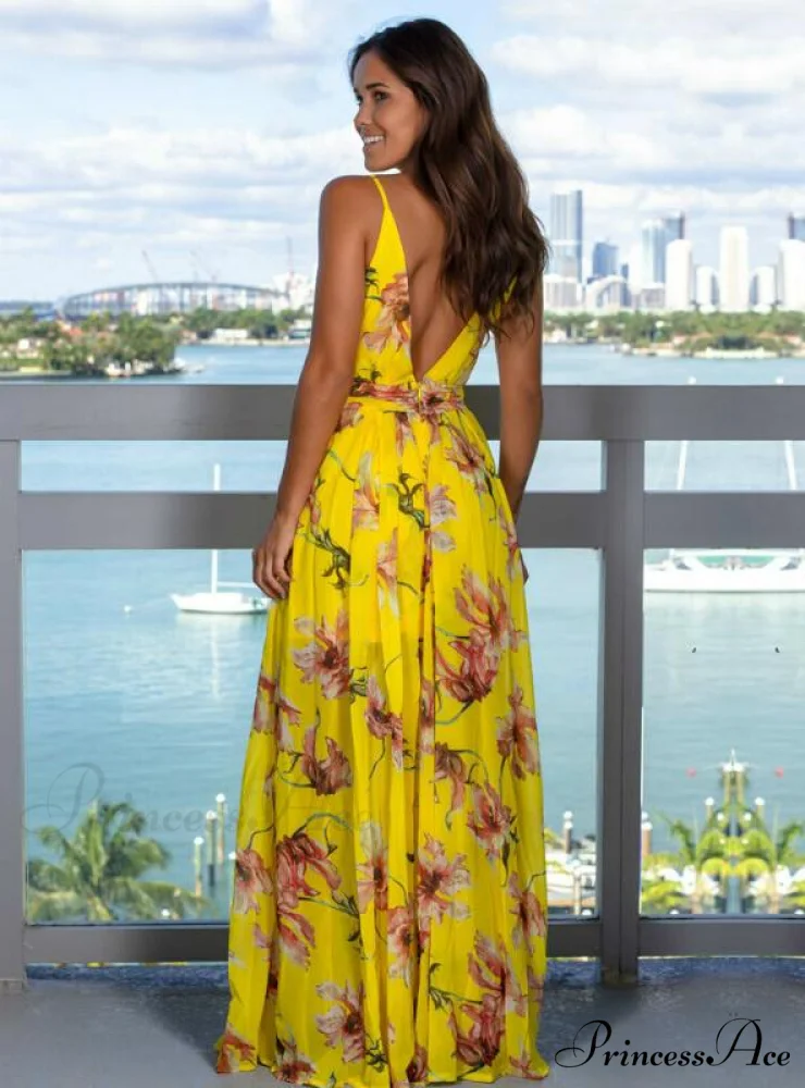Sleeveless Floral Print Maxi Dress for Party or Beach - Image 4