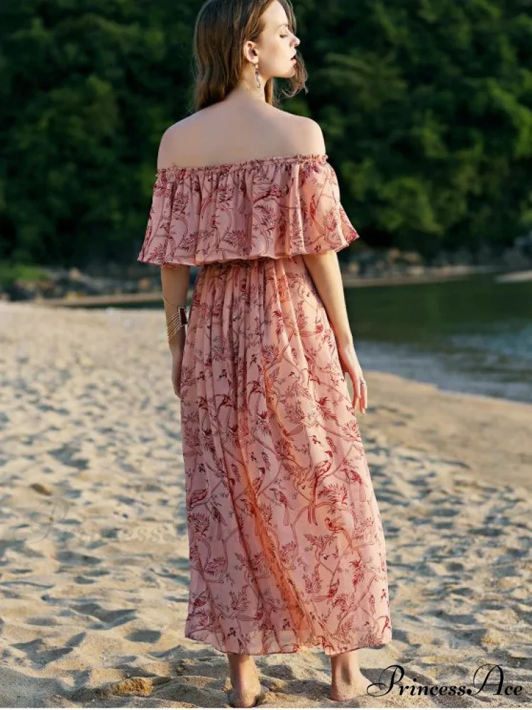 Off The Shoulder Floral Maxi Dress for the Beach - Image 2