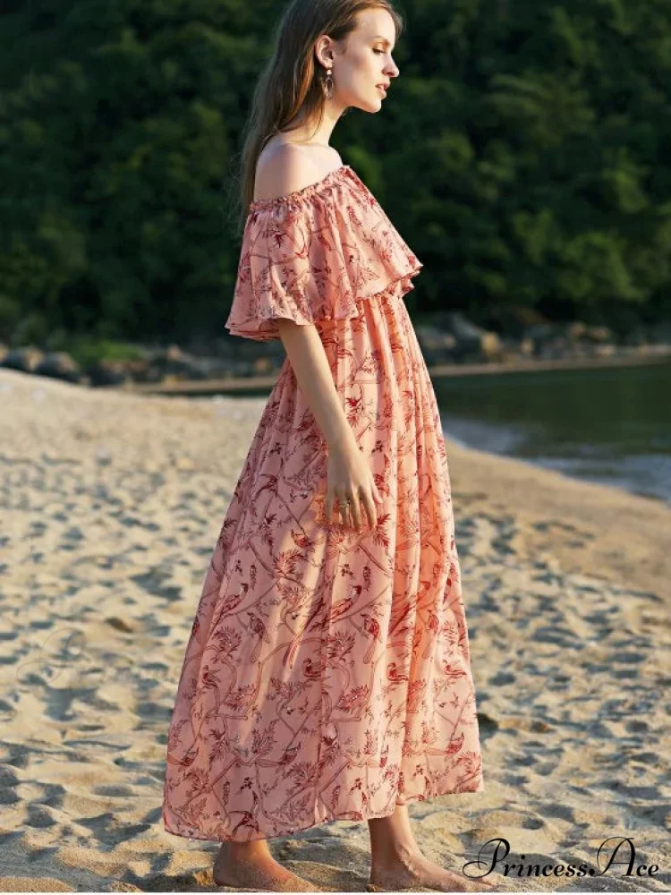 Off The Shoulder Floral Maxi Dress for the Beach - Image 3
