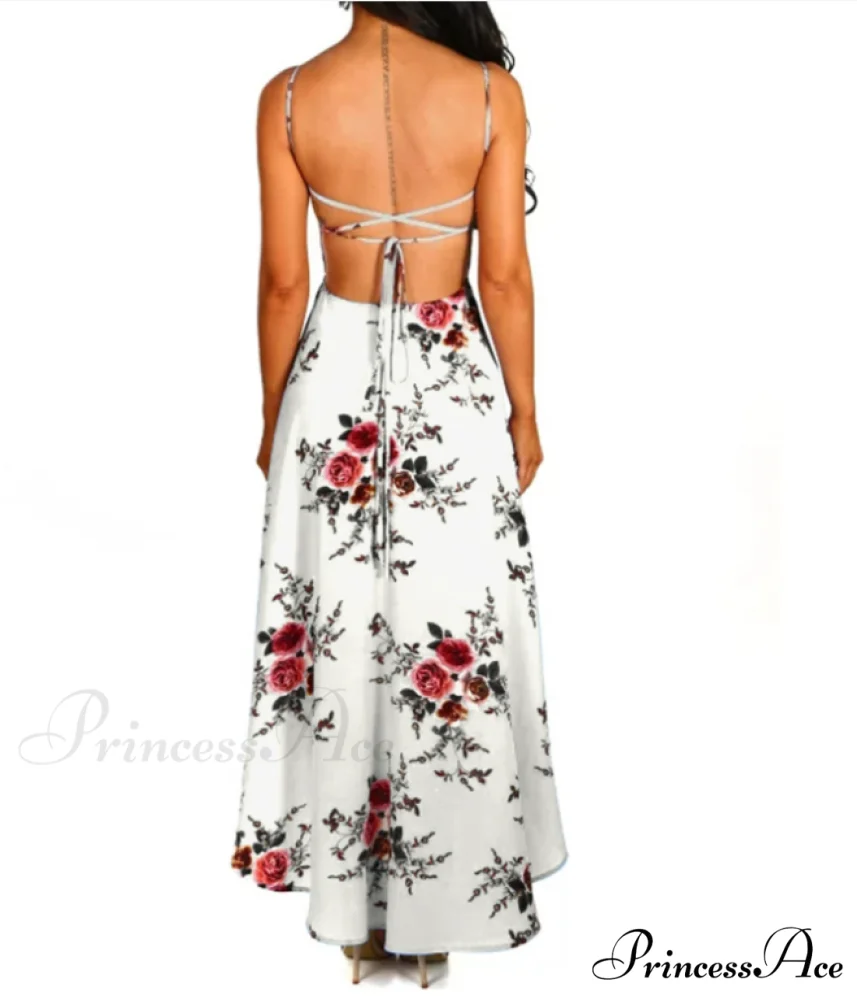 Elegant Backless Floral Cami Dress - Image 5