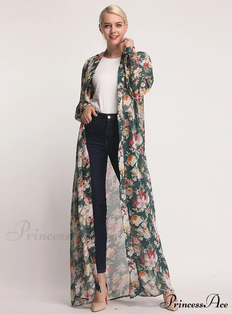 Plunging Neck Floral Print Belted Dress - Image 3