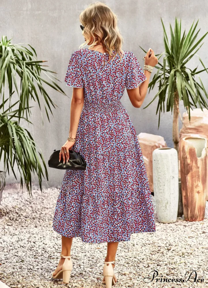 Summer Printed Short-Sleeve Dress - Image 3