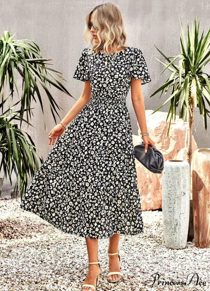Summer Printed Short-Sleeve Dress - Image 4