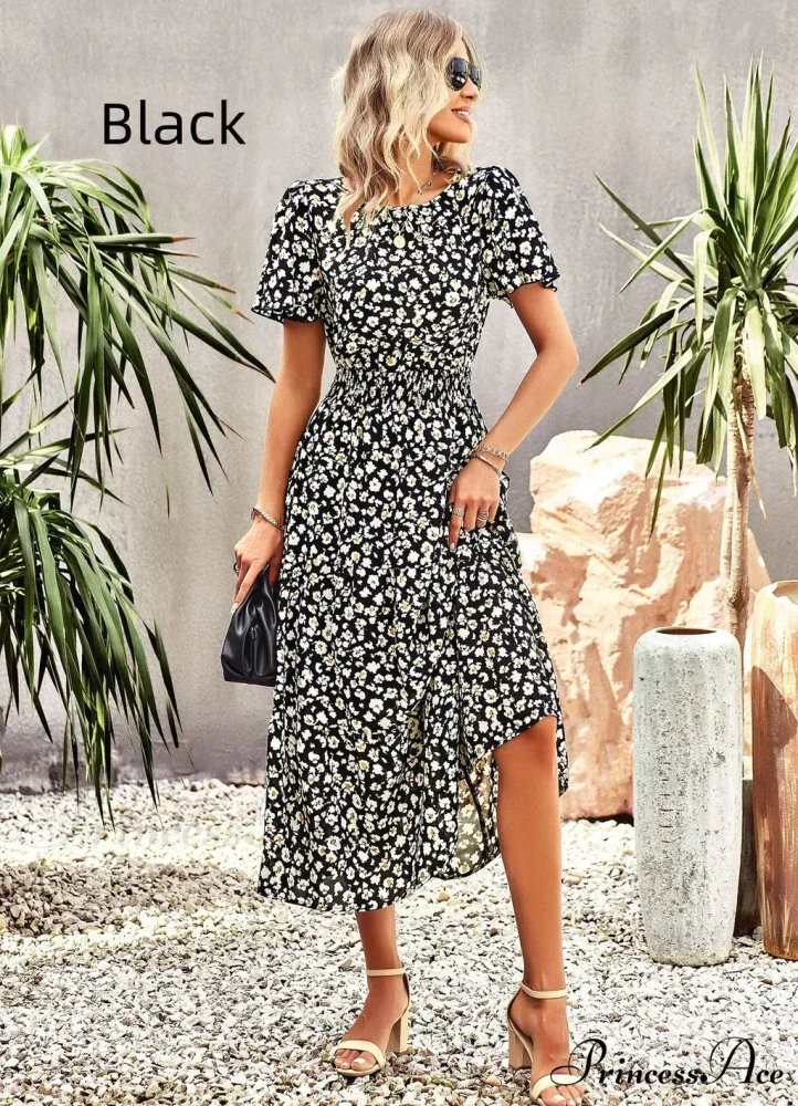 Summer Printed Short-Sleeve Dress - Image 5