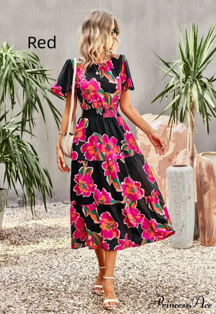 Summer Printed Short-Sleeve Dress - Image 6