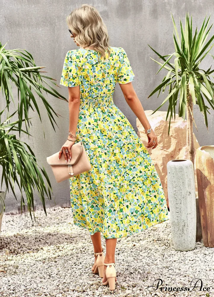Summer Printed Short-Sleeve Dress - Image 9