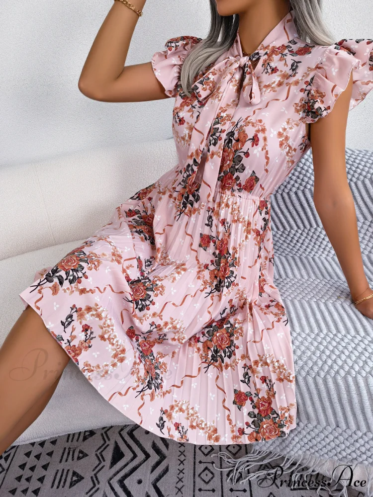 Floral Pleated Dress - Image 5