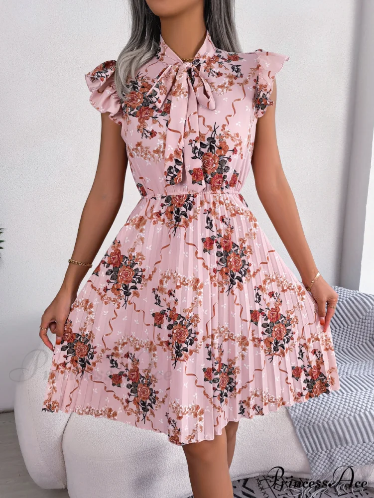 Floral Pleated Dress - Image 6