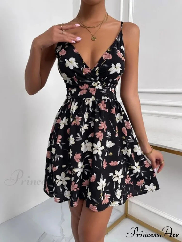 Sleeveless V-Neck Backless Mini Dress for Summer Parties - Image 2