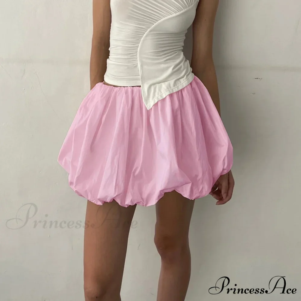 Y2K Bubble Pleated Hem A Line Mini Skirt - Image 3