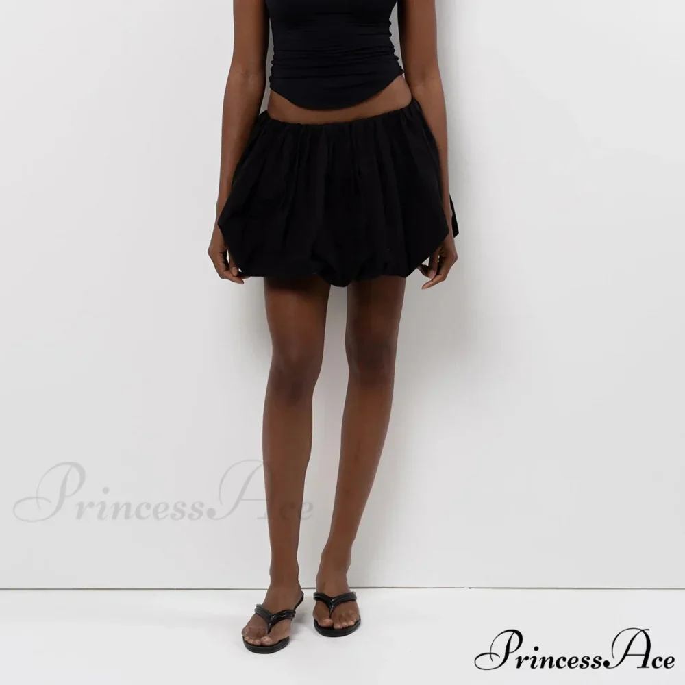 Y2K Bubble Pleated Hem A Line Mini Skirt - Image 4
