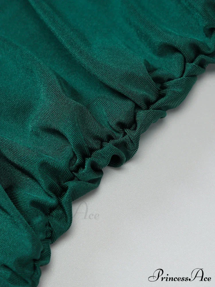 Ruched Backless Bodycon Bandage Party Mini Dress - Image 6