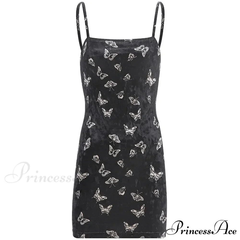 Harajuku Spaghetti Strap Backless Off Shoulder Mini Dress - Image 5