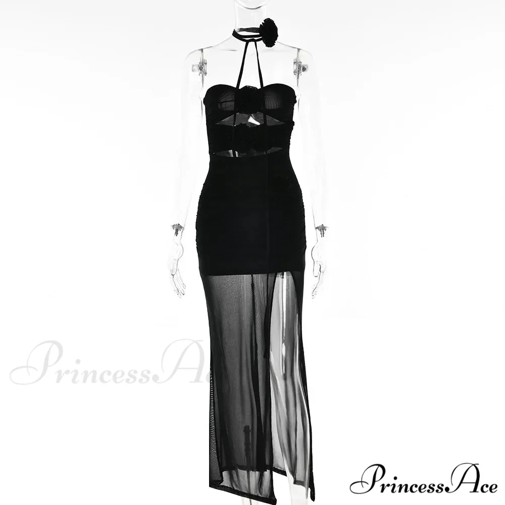 Halter Neck Out Backless Maxi Dress - Image 6
