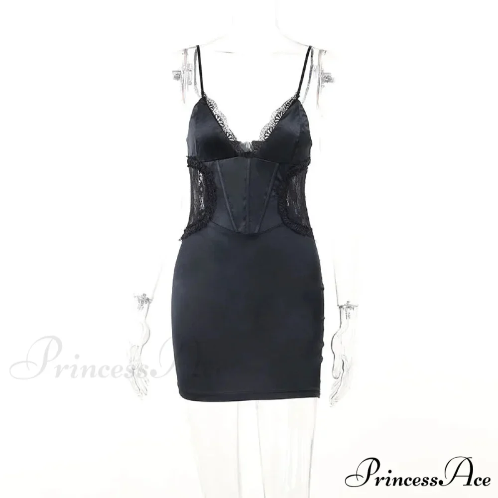 Backless Lace Detailing Club Mini Dress - Image 5