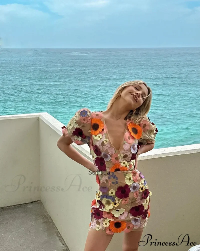 Ruffles Colorful Sling Mini Dress - Image 4