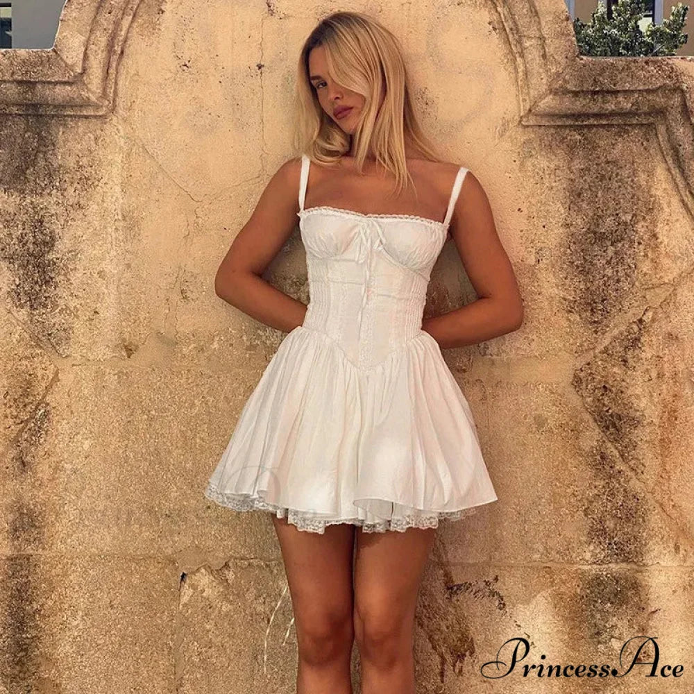 Cottagecore Grunge Lace Corset Mini Dress - Image 3