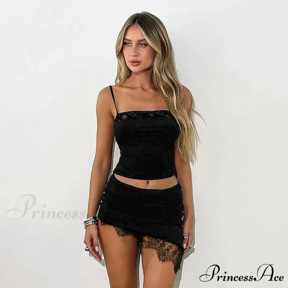 Bandage Lace Trim Asymmetric Mini Dress - Image 2