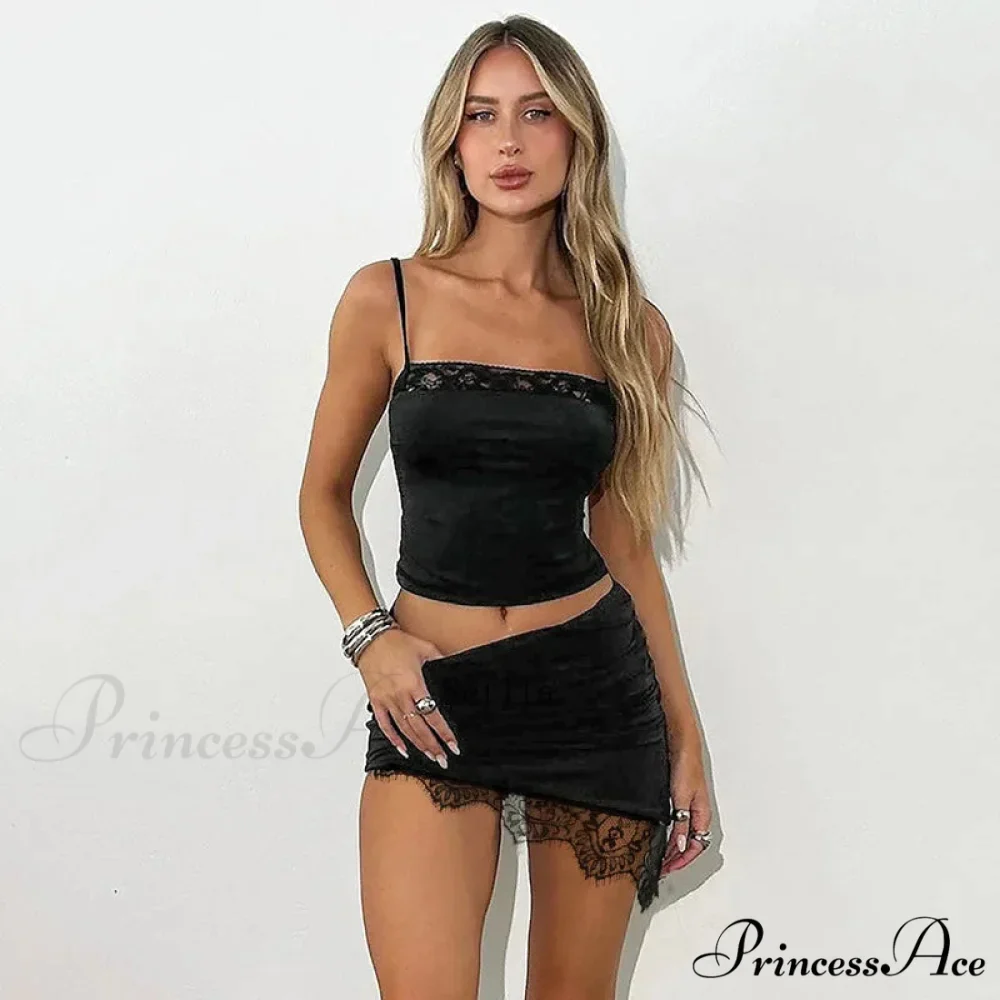 Bandage Lace Trim Asymmetric Mini Dress - Image 5