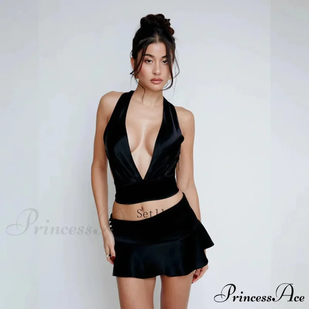 Bandage Skirts Two Piece Sets Mini Dress - Image 2