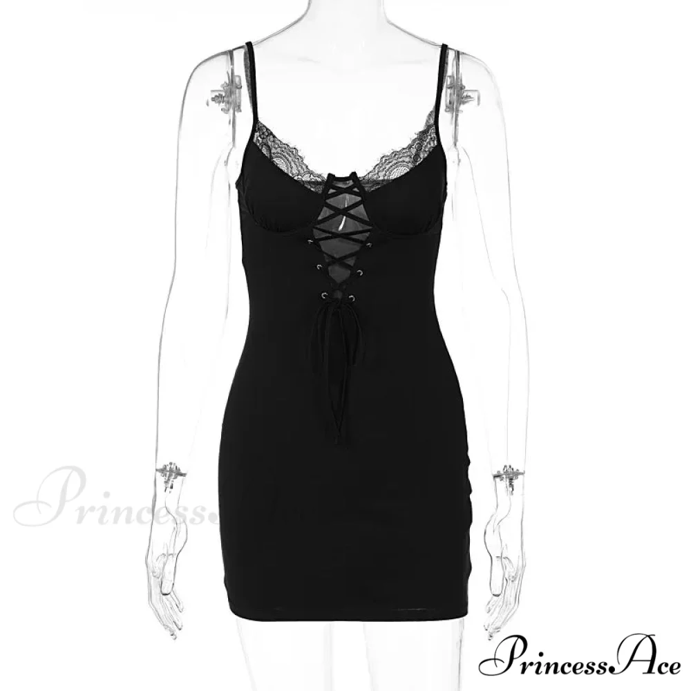 Lace Backless Bandage Mini Dress - Image 6