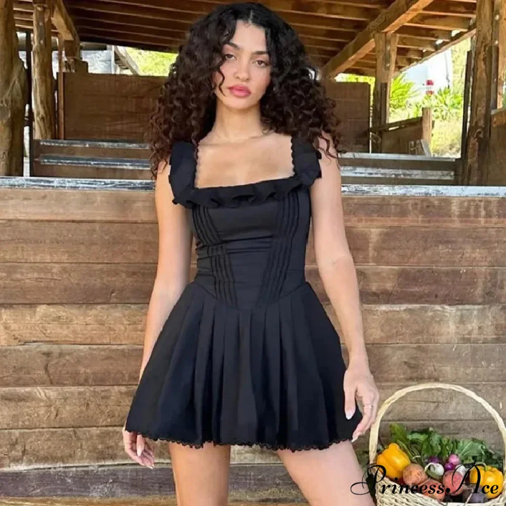 A-line Slinky Pleated Mini Dress - Image 2