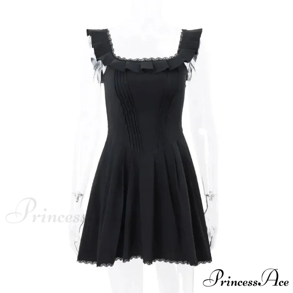 A-line Slinky Pleated Mini Dress - Image 6