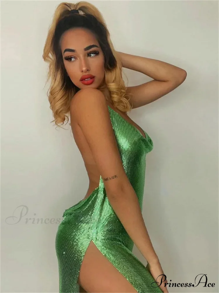 Glitter Backless Bodycon Mini Dress - Image 3