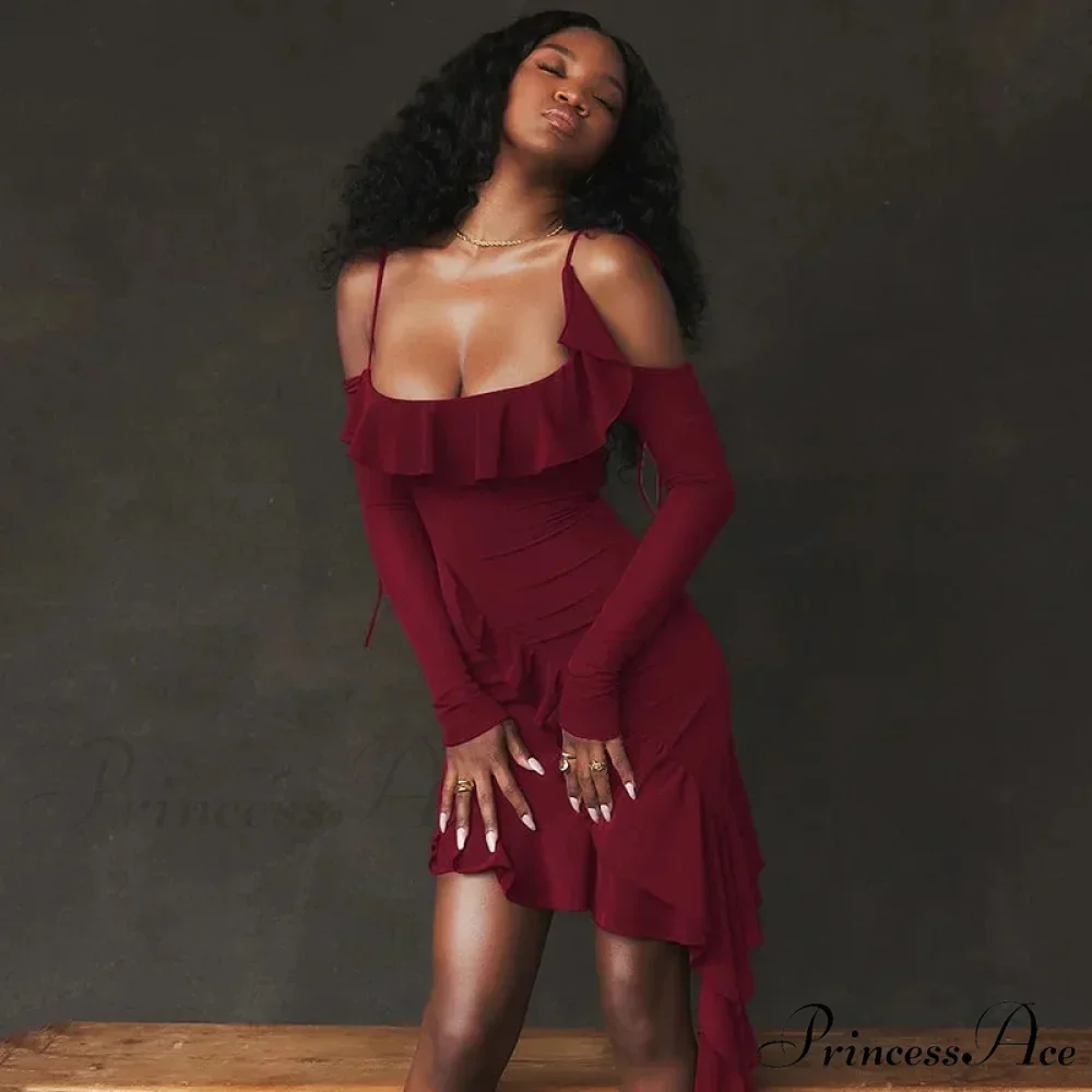 Ruffle Backless Gown Club Mini Dress - Image 4