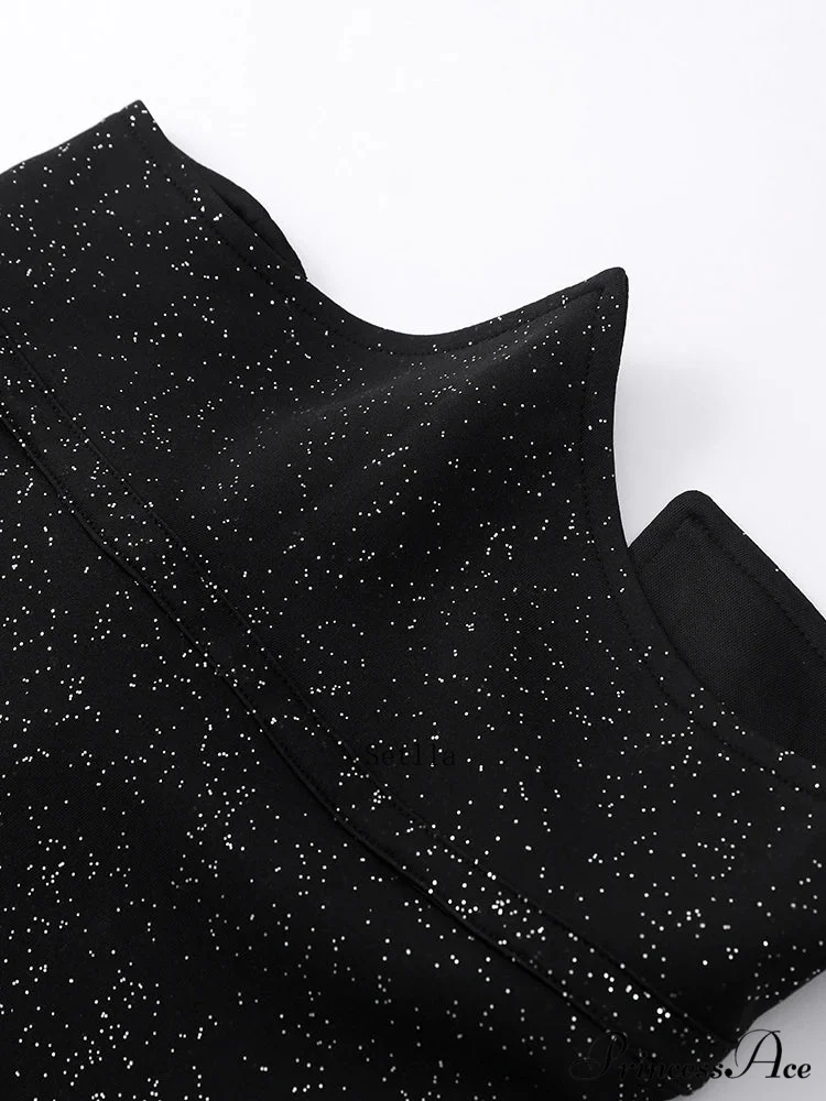 Sequin O Neck Long Sleeve Mini Dress - Image 5