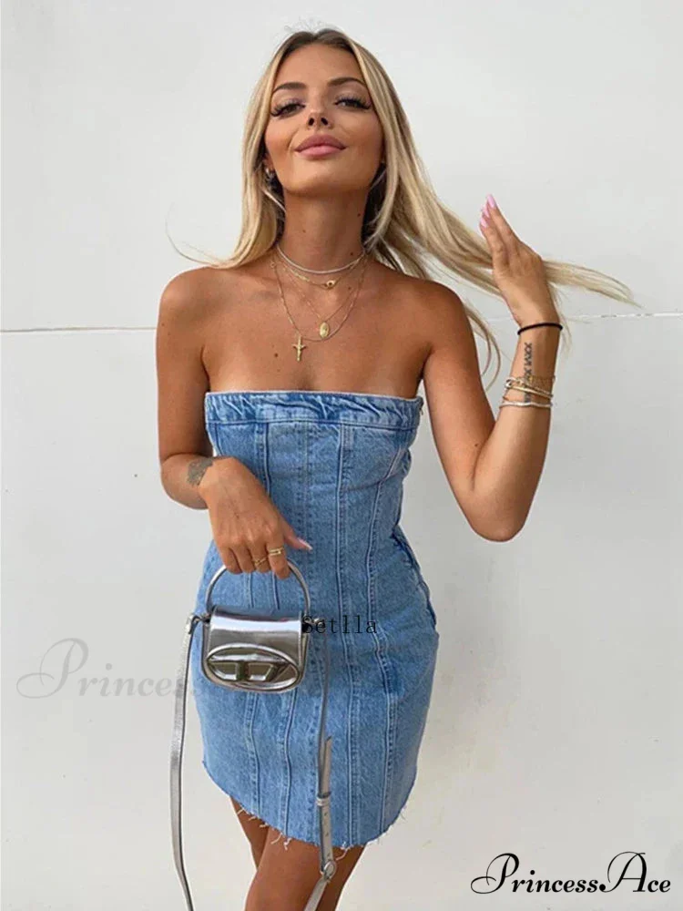 Backless Strapless Sleeveless Sexy Bodycon Mini Dress - Image 3