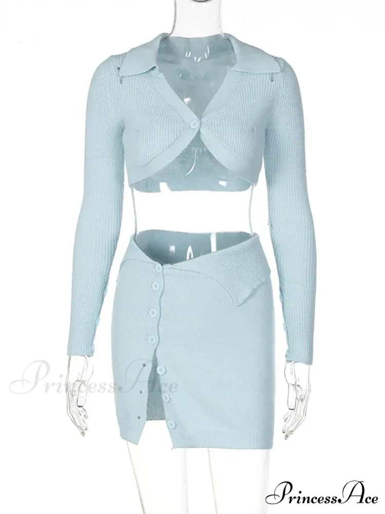 Knitted Sleeve Crop Top Mini Dress - Image 5