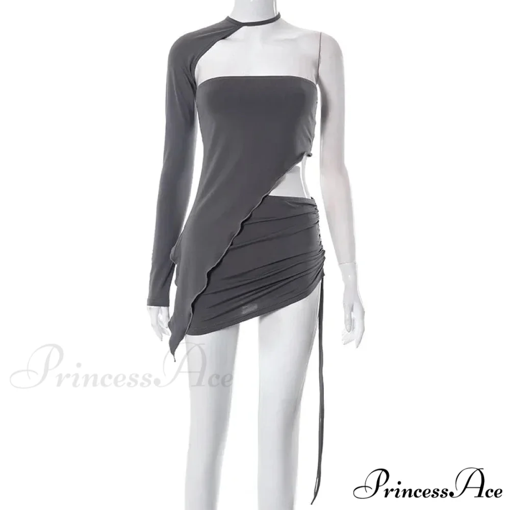 Fashion Drawstring Ruched Slim Skirt Mini Dress - Image 4