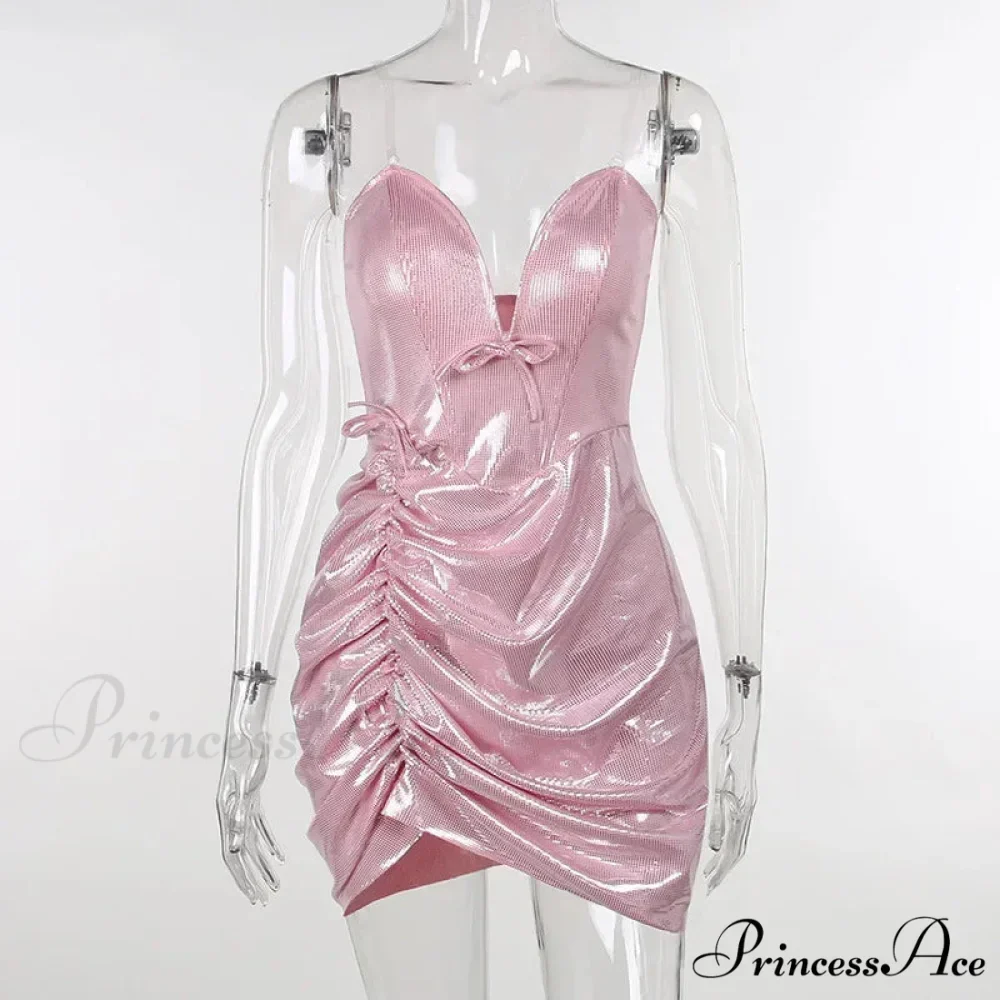 Glitter Sequins Low Cut Strapless Mini Dress - Image 6