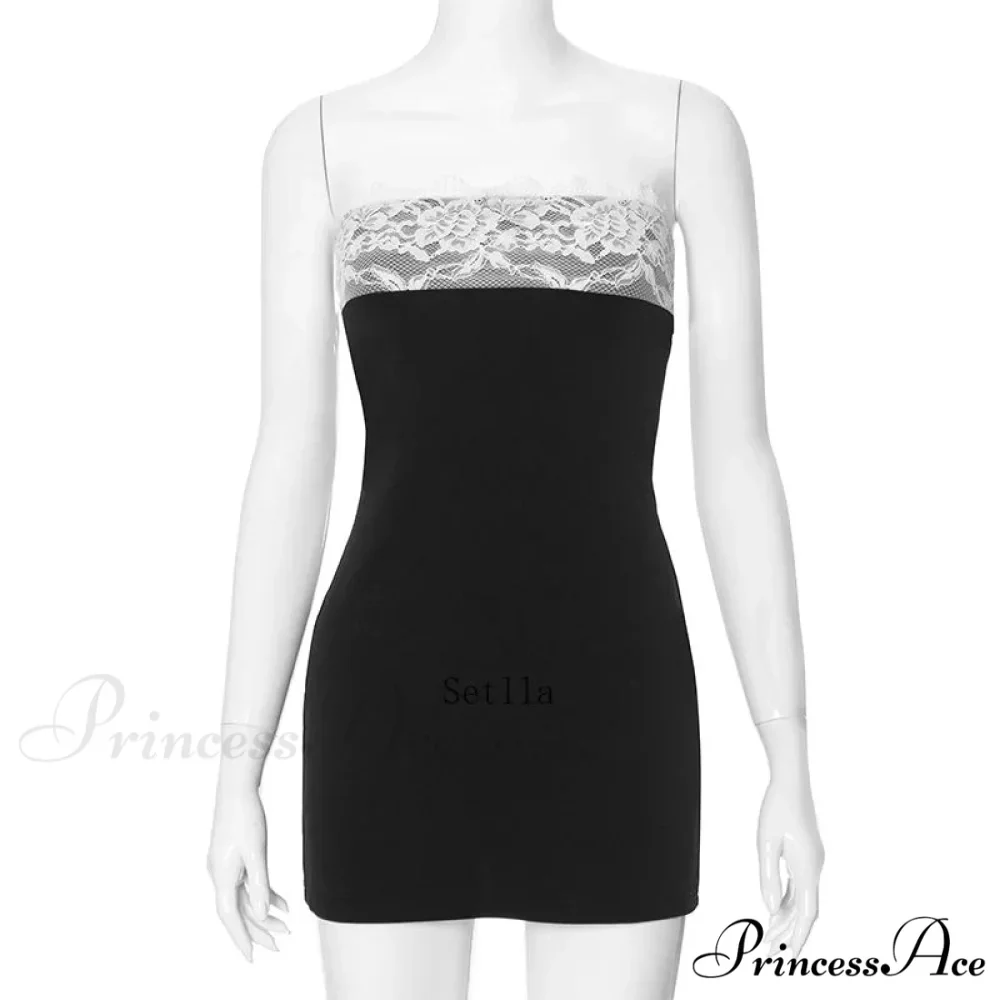 Lace Detail Sleeveless Backless Club Party Mini Dress - Image 6