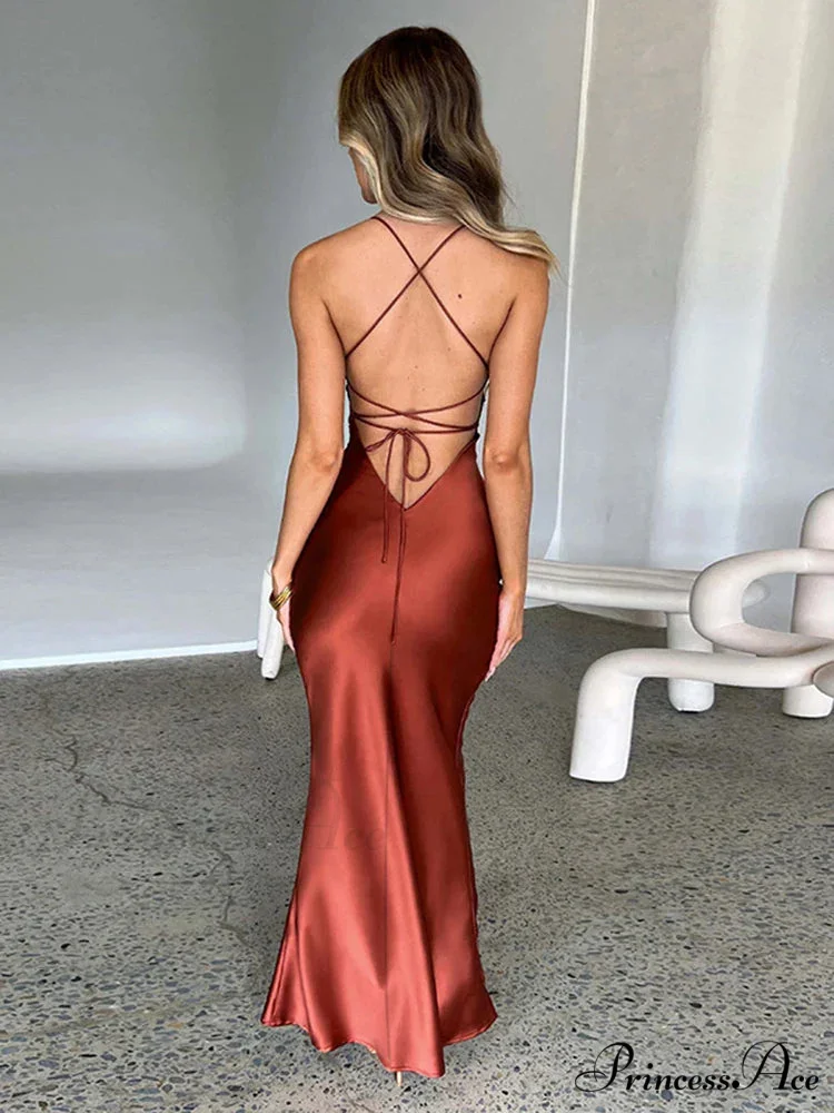 Backless Bandage Maxi Dress - Image 2