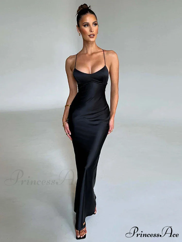 Backless Bandage Maxi Dress - Image 3