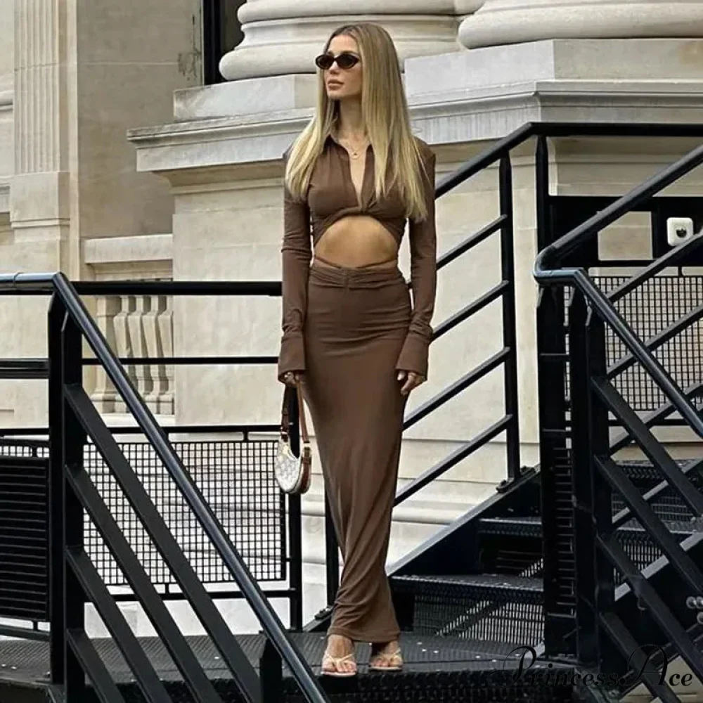 Fashion Ruched Maxi Dress - Image 2