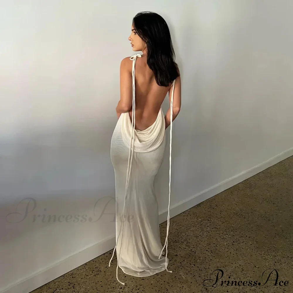 Backless Draped Maxi Dress - Image 6