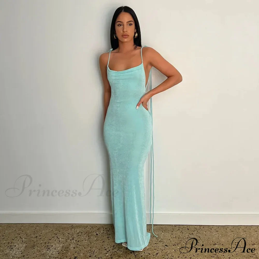 Backless Draped Maxi Dress - Image 8