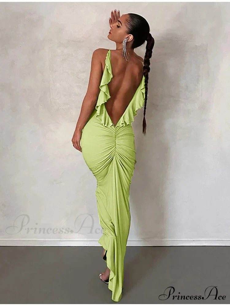 Knitted Open Back Maxi Dress - Image 4