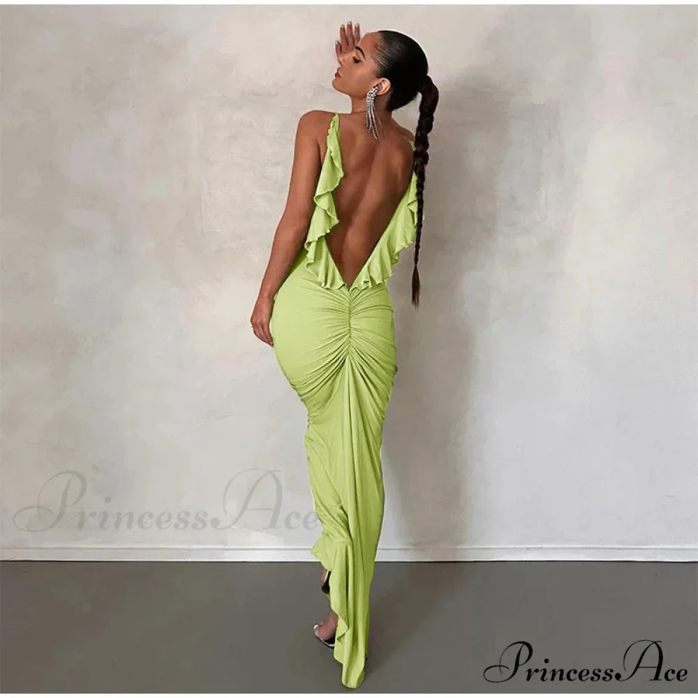 Knitted Open Back Maxi Dress - Image 9